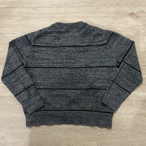 Super soft charcoal striped tight knit sweater so cozy - Picture 2 of 7